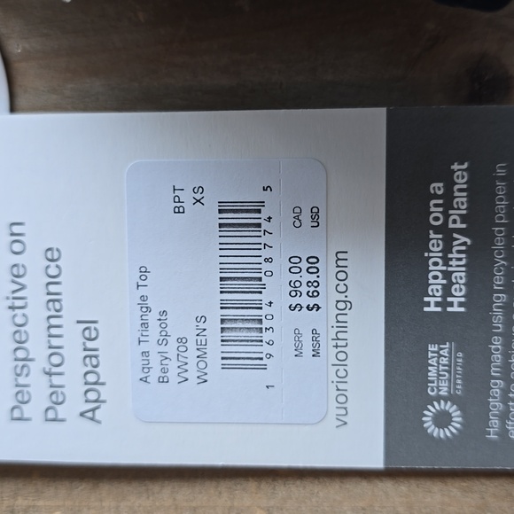 NWT Vuori Women's Aqua Triangle Top And Bikini Bottom In Beryl Spots - Picture 6 of 10